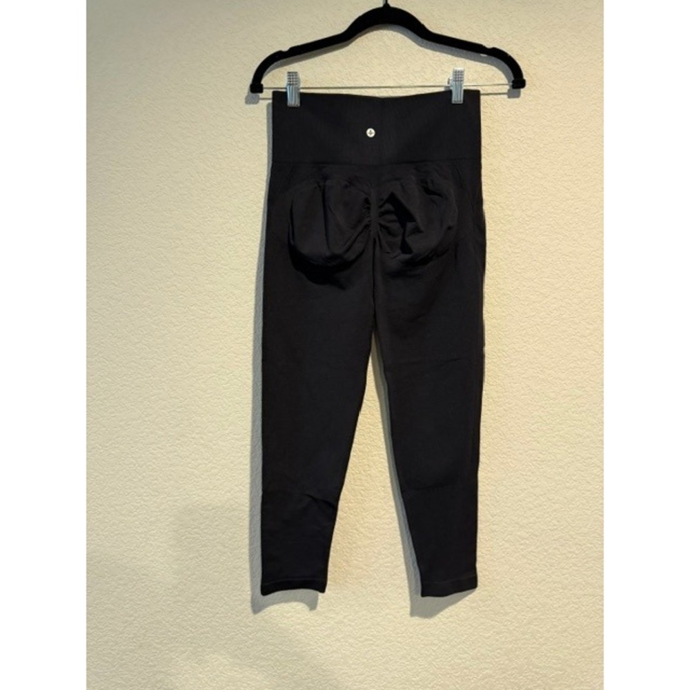 Halara Seamless High Waisted Scrunch Butt Leggings Black Yoga Gym Pants Size L - Picture 7 of 9